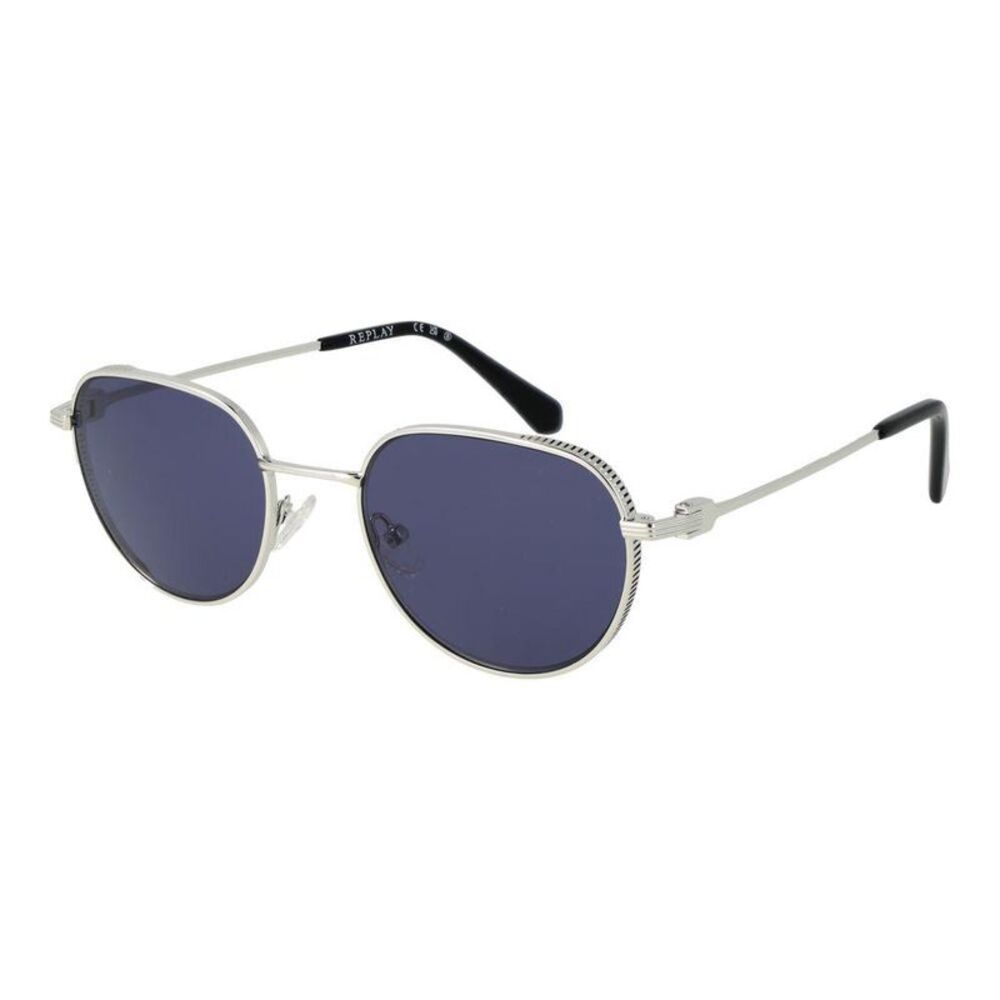 Replay Metal Frame Sunglasses Unisex Silver
